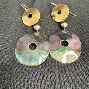Gerogeous Vintage Y2K RLM Studios .925 and brass drop earrings